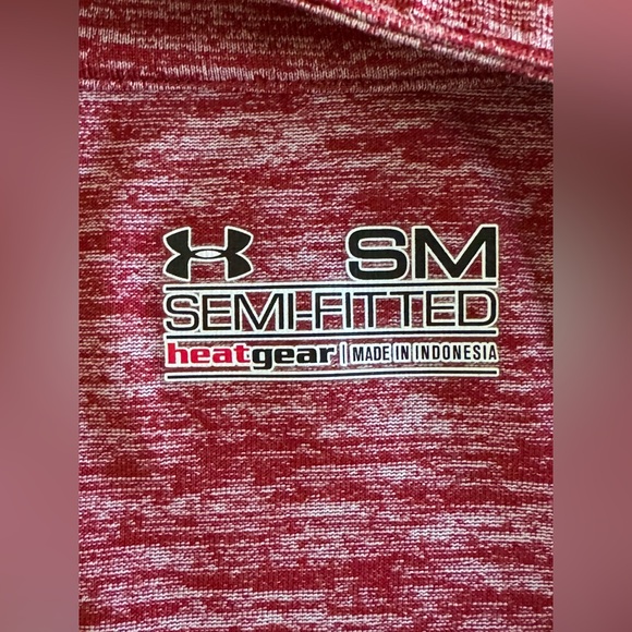 IU Under Armour Heathered Red Long Sleeve Top with zipper - Picture 4 of 5
